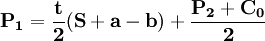\mathbf{P_1=\frac{t}{2}(S+a-b)+\frac{P_2+C_0}{2}}