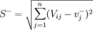 A^{-}={(min_{i} v_{ij}|j\in J_1),(max_{i} v_{ij} | j\in J_2),| i=1,2,\cdots,m}={v_1^{-},v_2^{-},\cdots,v_j^{-},\cdots,v_n^{-}}