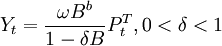 Y_t=\frac{\omega B^b}{1-\delta B}P^T_t,0<\delta<1