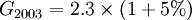 G_{2003}=2.3\times(1+5%)