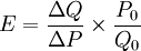 E=\frac{\Delta Q}{\Delta P} \times \frac{P_0}{Q_0}