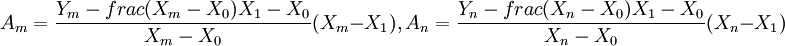 Y=f(x)=a(X-X_0)(X-X_1)(X-b)+\frac{(X-X_0)}{(X_1-X_0)}
