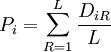 P_i=\sum_{R=1}^L {{D_{iR}}\over {L}}