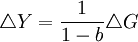 \triangle Y=\frac{1}{1-b}\triangle G