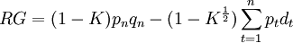 RG=(1-K)p_nq_n-(1-K^\frac{1}{2})\sum_{t=1}^n p_t d_t