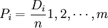 P_i=\frac{D_i}{n}1,2,\cdots,m