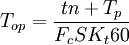T_{op}=\frac{tn+T_p}{F_cSK_t60}