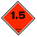 дģըԣеƷUN Transport symbol for Class 1.5 Very insensitive substances which have a mass explosion hazard