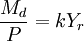 \frac{M_d}{P}=kY_r