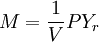 M=\frac{1}{V}PY_r