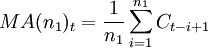 MA(n_1)_t=\frac{1}{n_1}\sum_{i=1}^{n_1}C_{t-i+1}