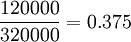 \frac{120000}{320000}=0.375